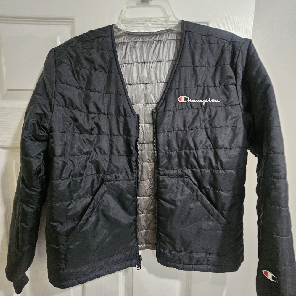 Champion Reversible Black and Gray Quilted Jacket